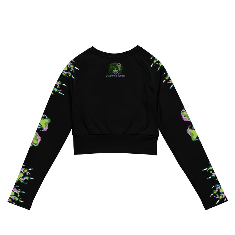 Ganja Kitty Long-Sleeve Crop Top
