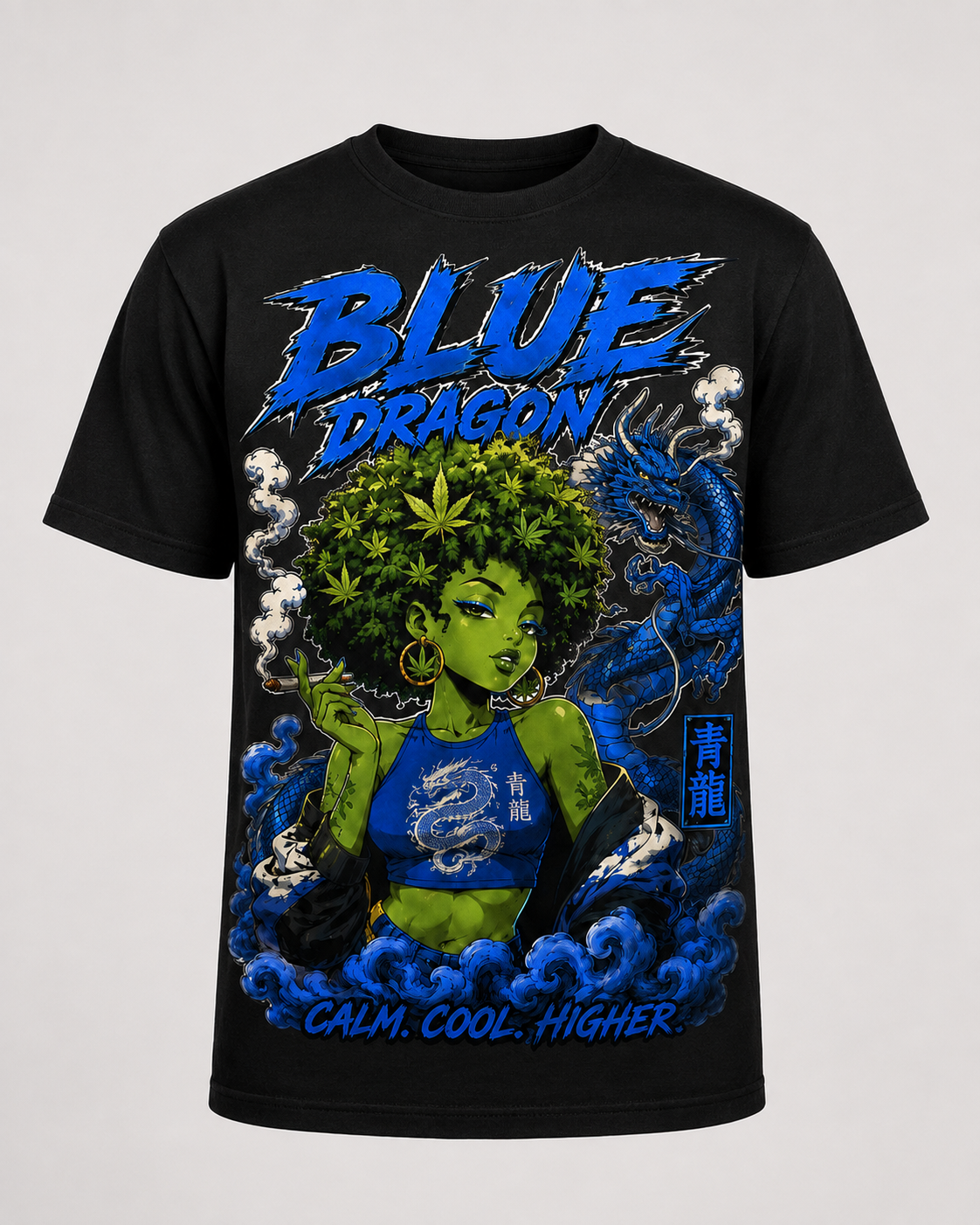 Blue Dragon premium graphic tee front product image