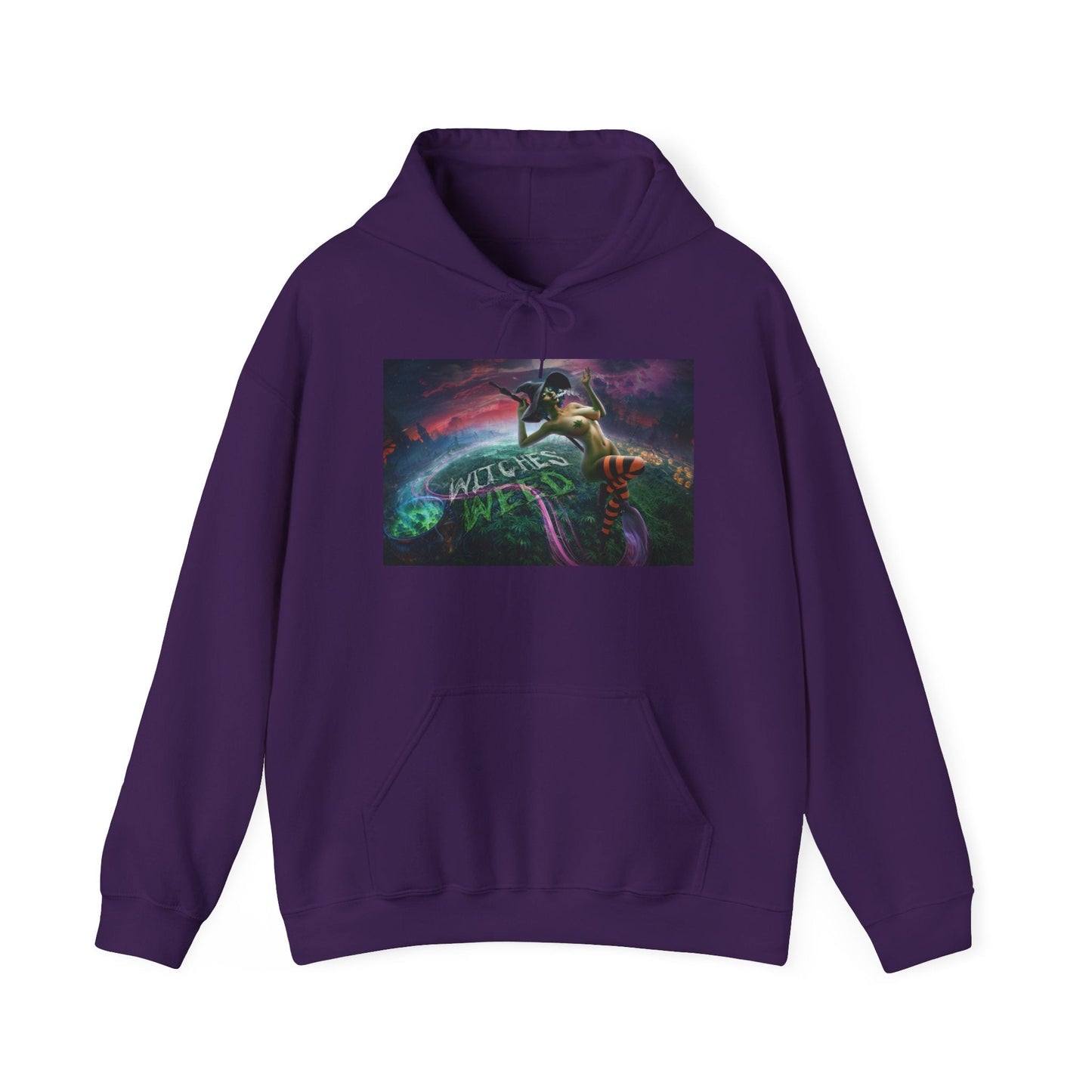Witches Weed 420 Hoodie β Gothic Stoner Sweatshirt with Cannabis Design - Cheeba Wear