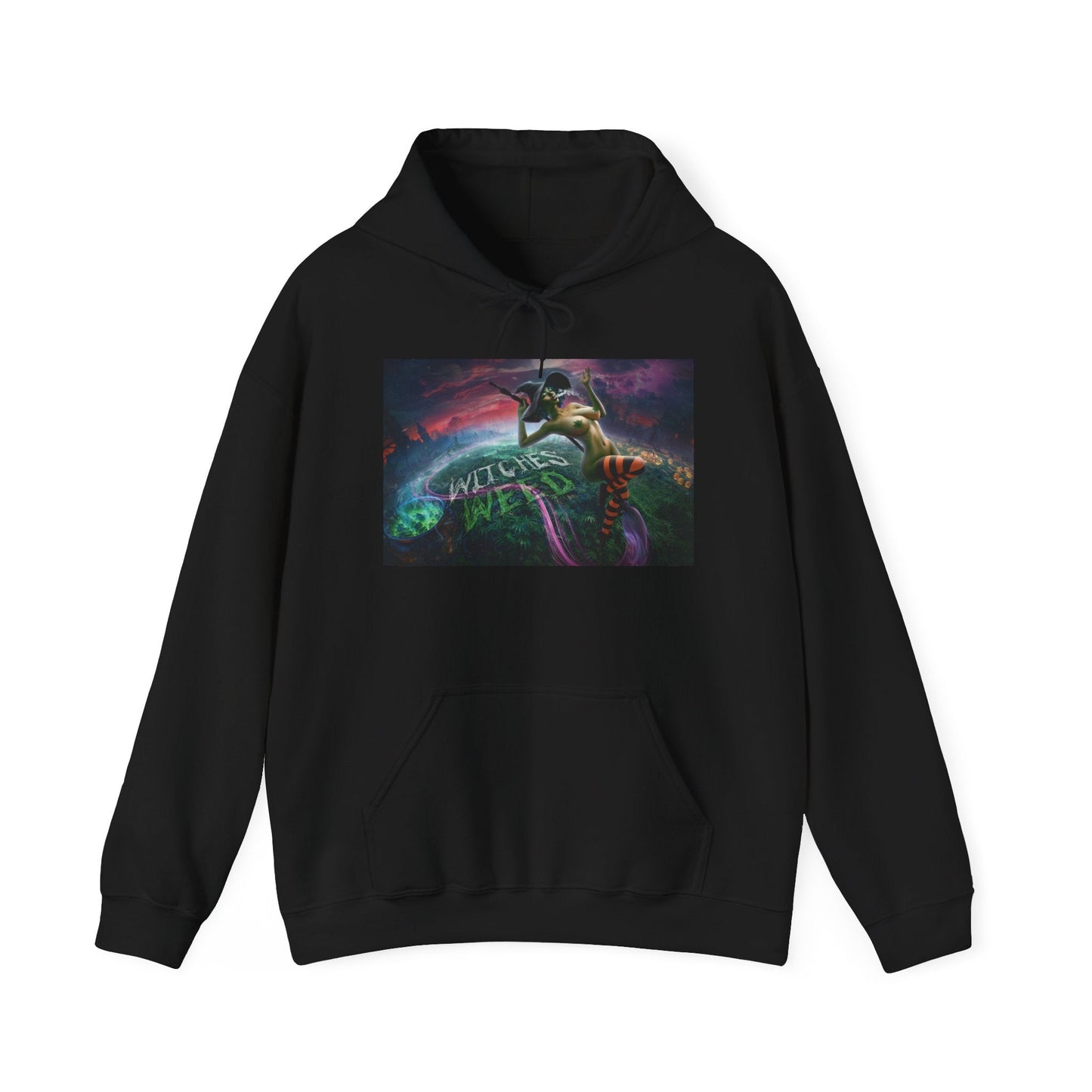 Witches Weed 420 Hoodie β Gothic Stoner Sweatshirt with Cannabis Design - Cheeba Wear