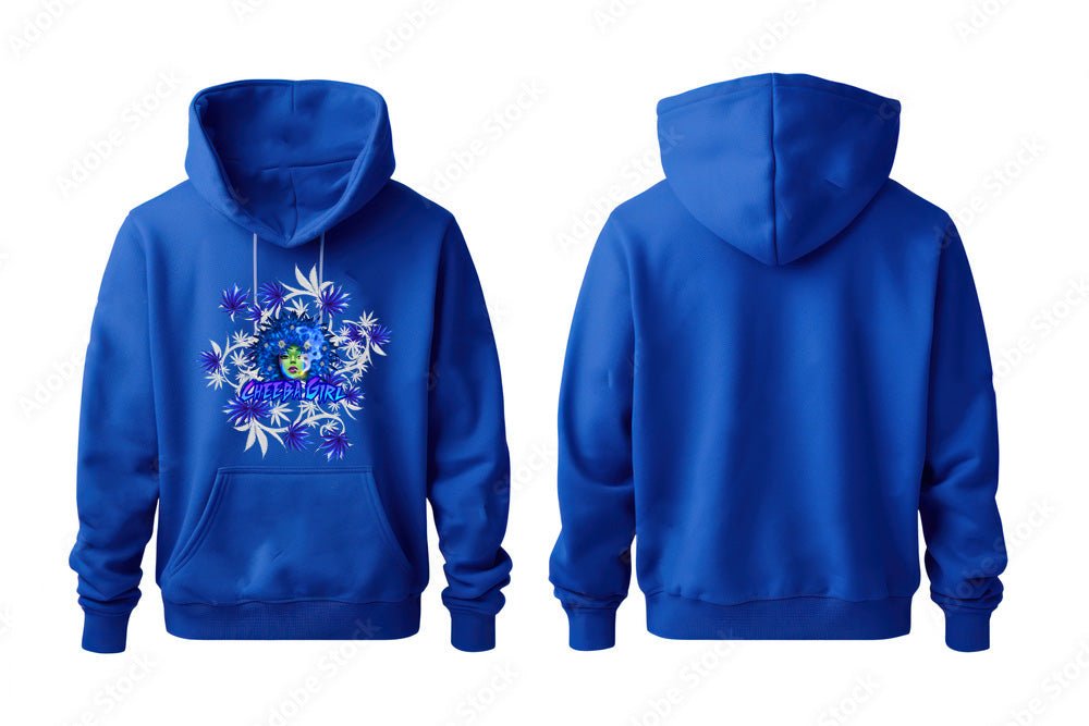 Cheeba Girl Blue Bud 420 Hoodie β Stoner Weed Sweatshirt | Cheeba Wear - Cheeba Wear
