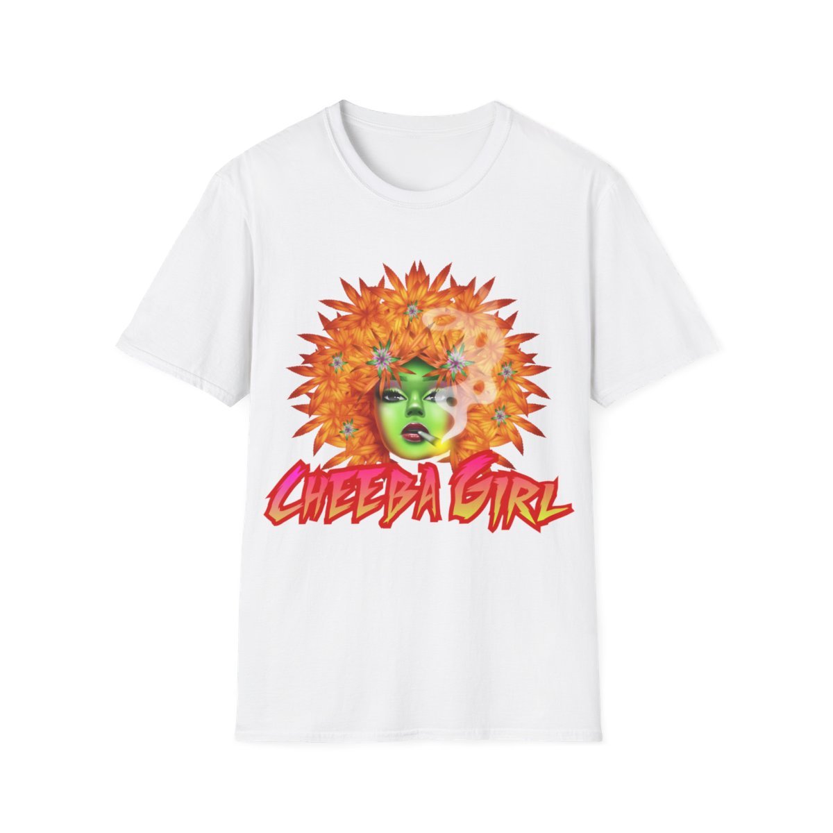 Men's Men’s Orange Hair Cheeba Girl 420 T-Shirt – Stoner Weed Tee | Cheeba Wear - Cheeba Wear