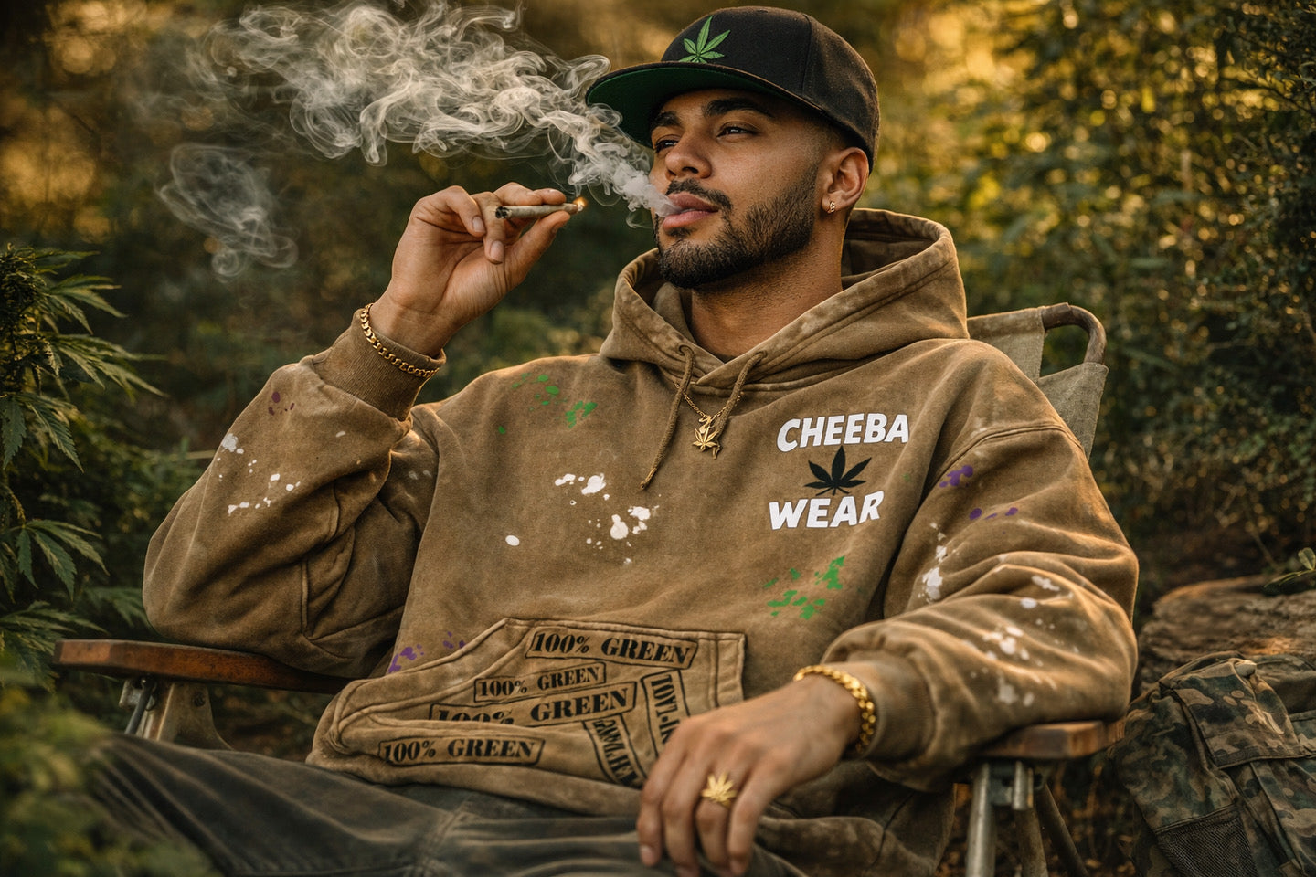 CHEEBA WEAR “100% GREEN” HOODIE