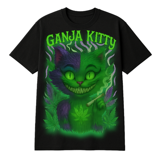 Ganja Kitty Graphic max heavy weight cropped Tee