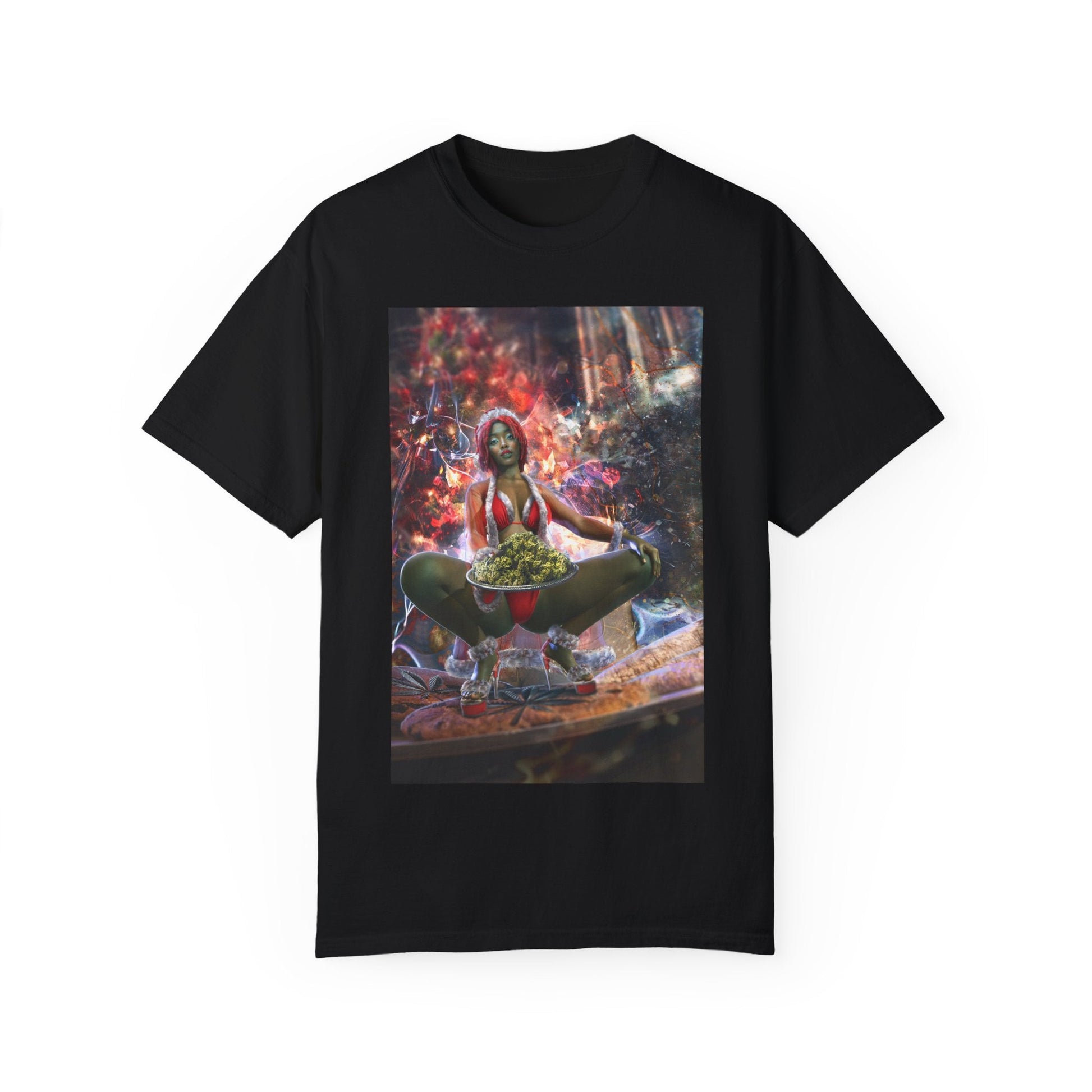 Cheeba Girl Christmas Cookie 420 T-Shirt – Stoner Holiday Tee | Cheeba Wear - Cheeba Wear