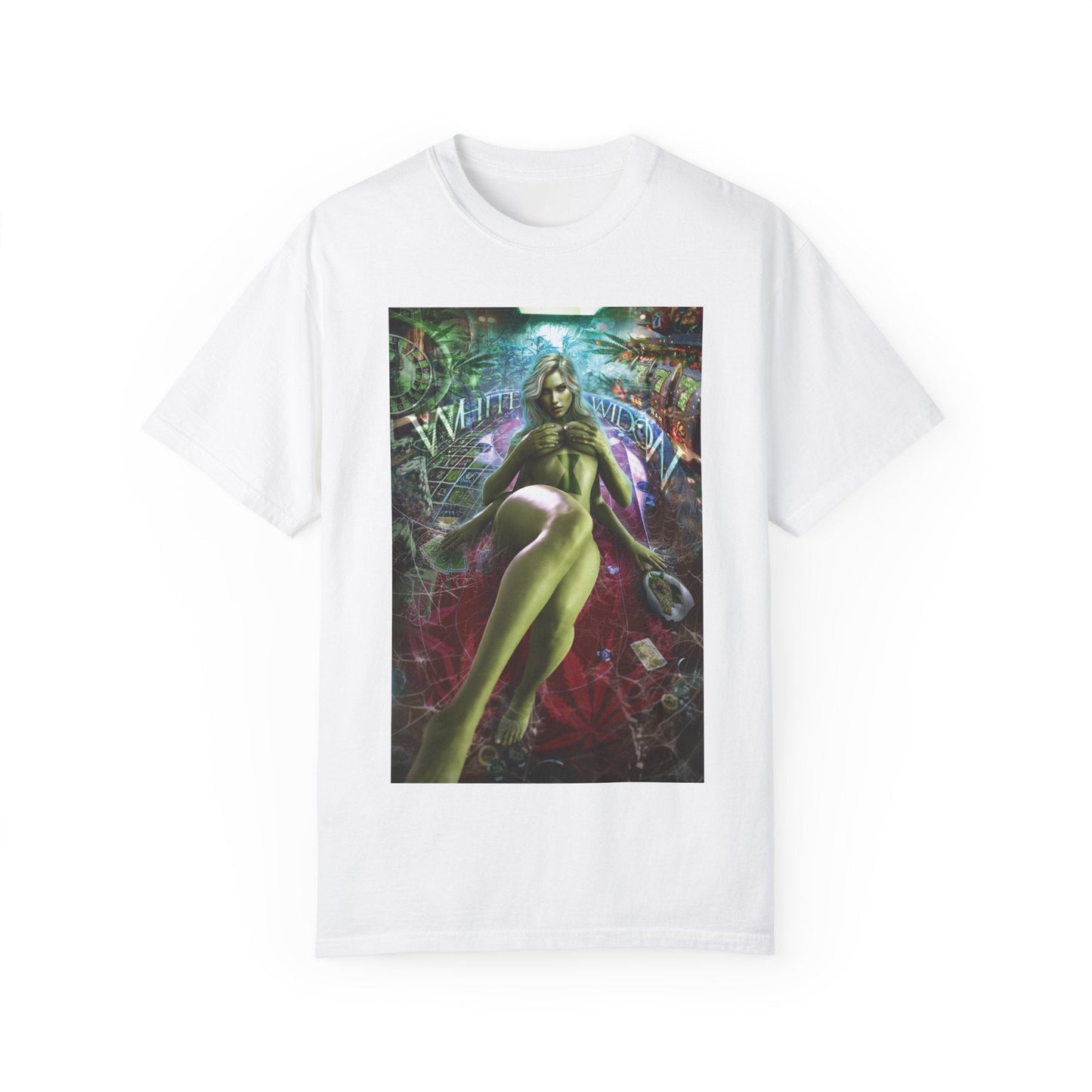 White Widow Stoner T-Shirt – 420 Weed Graphic Tee | Cheeba Wear - Cheeba Wear
