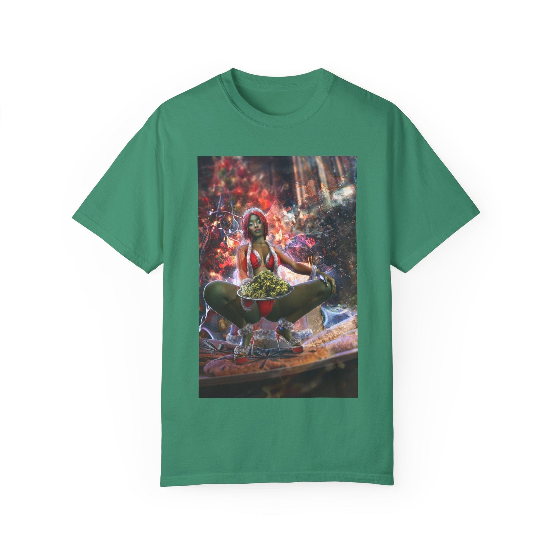 Cheeba Girl Christmas Cookie 420 T-Shirt – Stoner Holiday Tee | Cheeba Wear - Cheeba Wear