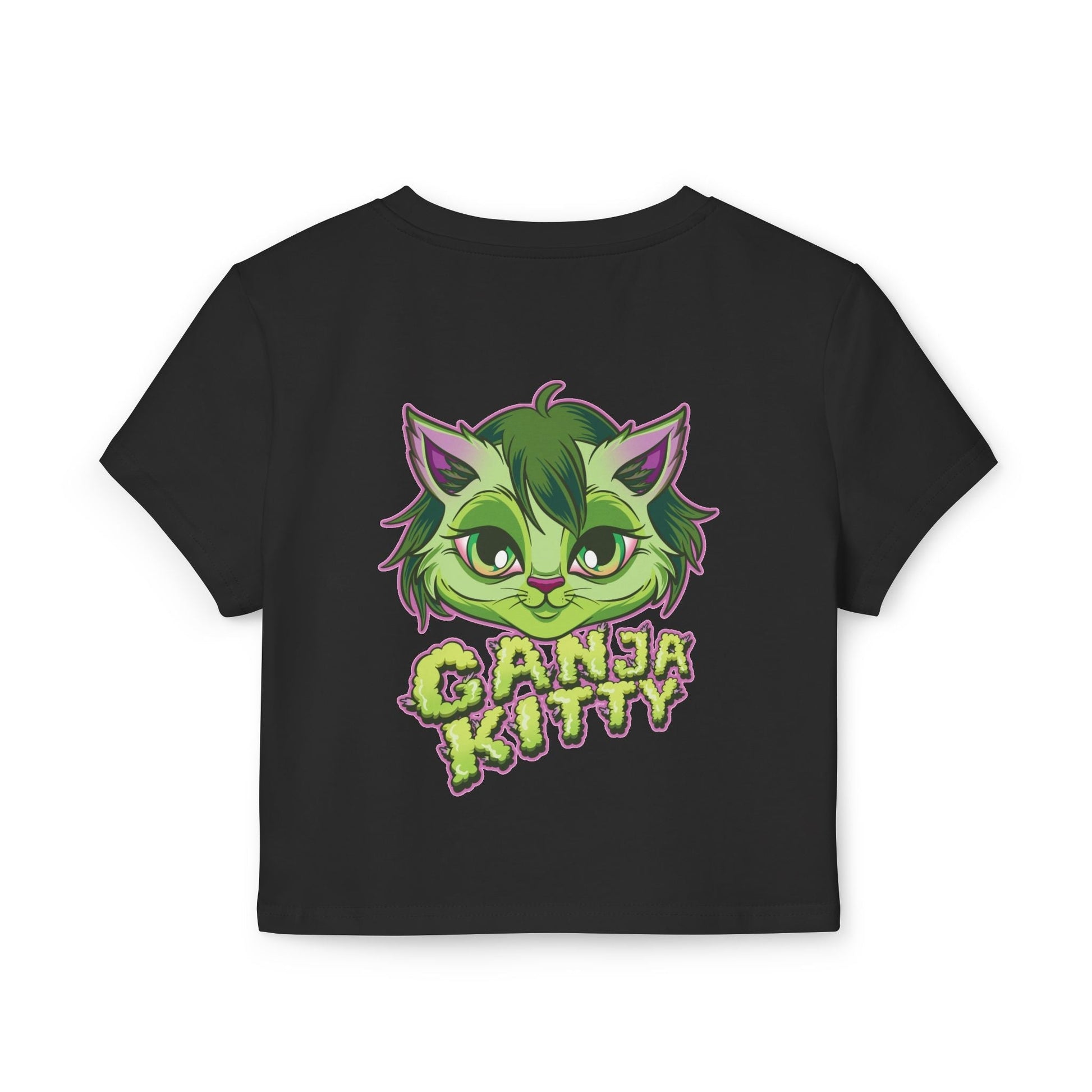 Ganja Kitty Anime Crop Top – 420 Cute Stoner Girl Shirt - Cheeba Wear