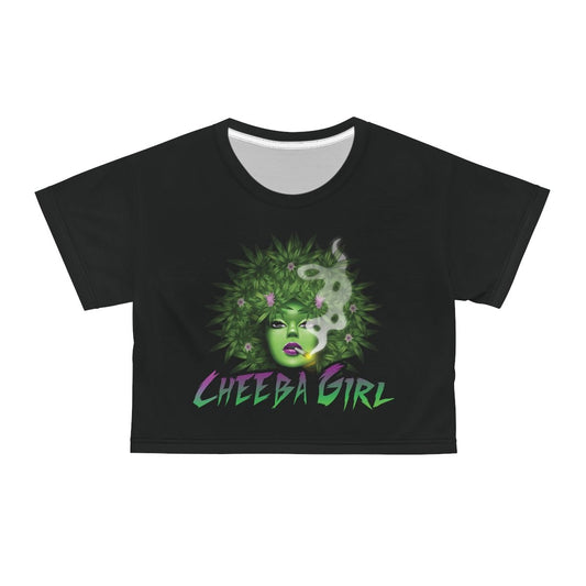 Women’s Cheeba Girl Crop Top – Trendy 420 Stoner Fashion | Cheeba Wear - Cheeba Wear