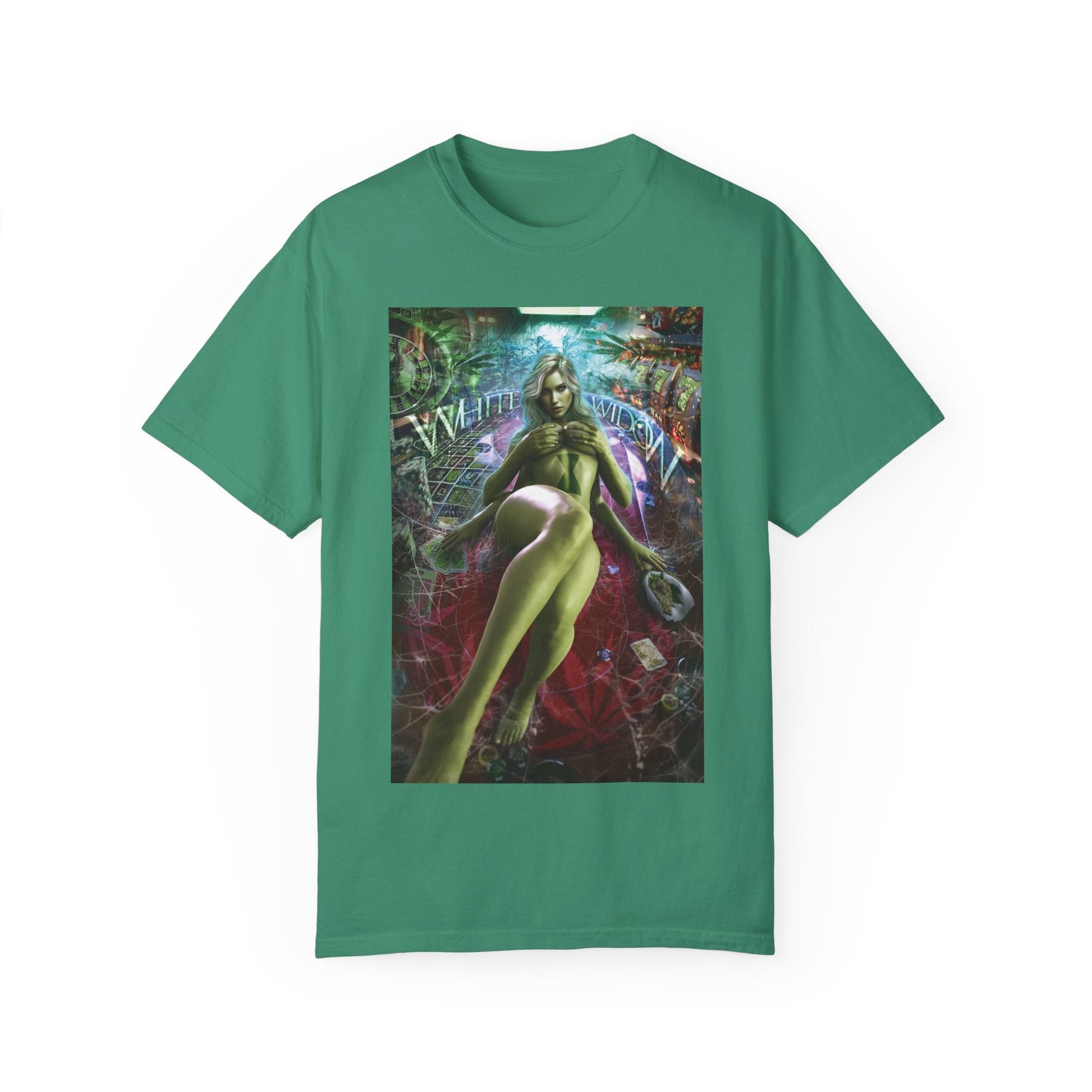 White Widow Stoner T-Shirt – 420 Weed Graphic Tee | Cheeba Wear - Cheeba Wear