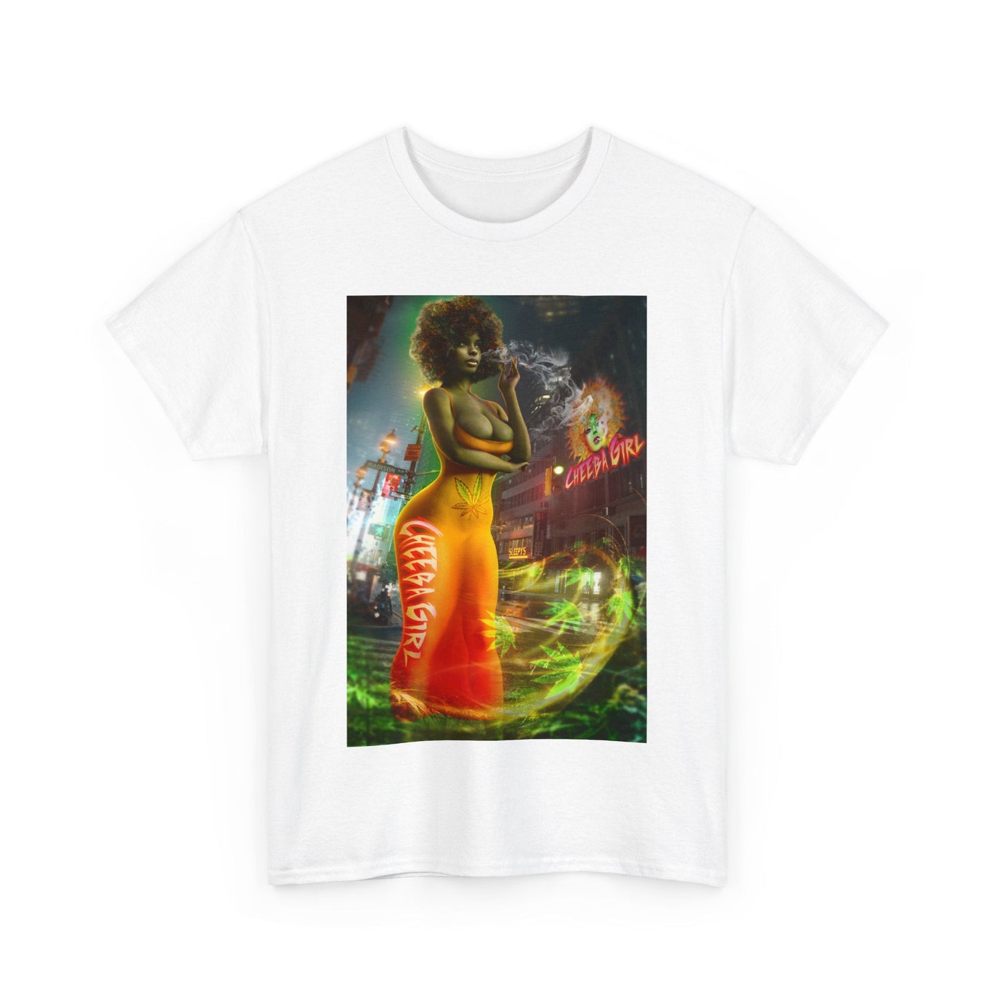 Cheeba Girl Orange Kush 420 T-Shirt – Stoner Weed Graphic Tee | Cheeba Wear - Cheeba Wear