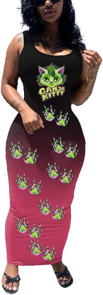 Ganja Kitty Summer Sundress – Flowy, Flirty, and Fierce - Cheeba Wear