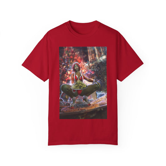 Cheeba Girl Christmas Cookie 420 T-Shirt – Stoner Holiday Tee | Cheeba Wear - Cheeba Wear